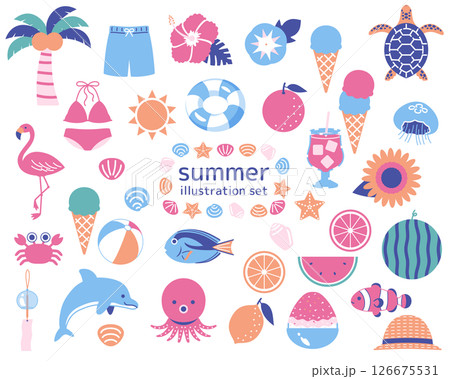 夏のイラストセット3 夏のイラストセット3 126675531