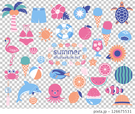 夏のイラストセット3 夏のイラストセット3 126675531