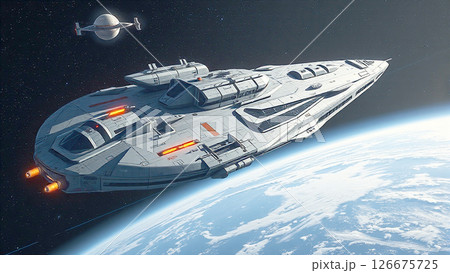 中型UFOと偵察球 126675725