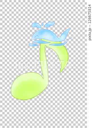 クジラの付いた音符 クジラの付いた音符 126675814