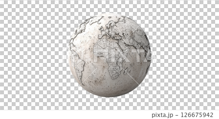 Textured Earth Globe With Cracked Surface. Symbolizes Environmental Issues And Global Challenges Isolated On Transparent Background Textured Earth Globe With Cracked Surface. Symbolizes Environmental Issues And Global Challenges Isolated On Transparent Background 126675942