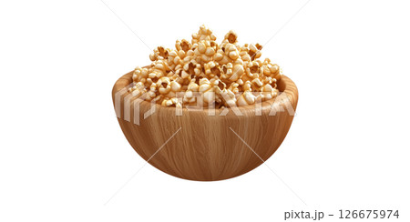 Bowl Of Popcorn. Perfect Snack For Movie Nights And Gatherings Isolated On Transparent Background 126675974