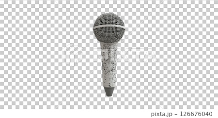 Microphone Shaped Like Concrete. Symbolizes Strength And Durability In Communication Isolated On Transparent Background 126676040