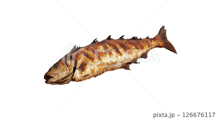 Grilled Whole Fish. Culinary Presentation And Seafood Cuisine Isolated On Transparent Background 126676117