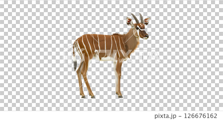 Bongo Antelope. Wildlife And Conservation Symbol Isolated On Transparent Background 126676162