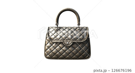 Elegant Quilted Leather Handbag. Luxury Fashion Accessory Isolated On Transparent Background 126676196
