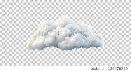 Fluffy Cloud. Symbol Of Weather And Atmospheric Conditions Isolated On Transparent Background 126676250