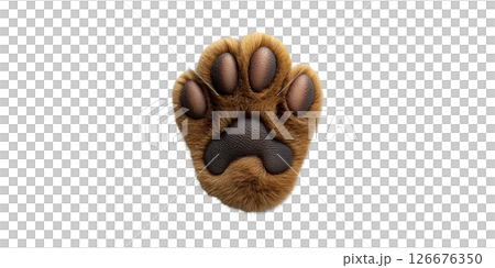 Realistic Dog Paw Print. Symbol Of Pets, Care, And Animal Companionship Isolated On Transparent Background 126676350