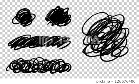 くるくるぐちゃぐちゃの線セット 126676400