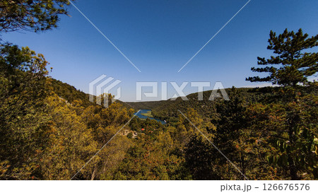 Krka national park in croatia showing lush green foliage on summer day 126676576