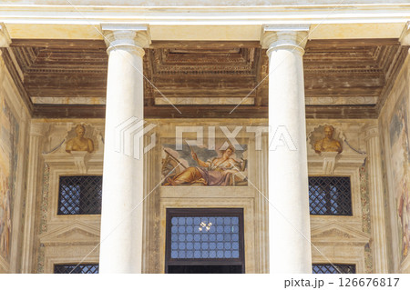 Fresco painting decorating Villa Emo, a Venetian villa in Vedelago, Veneto, Italy 126676817
