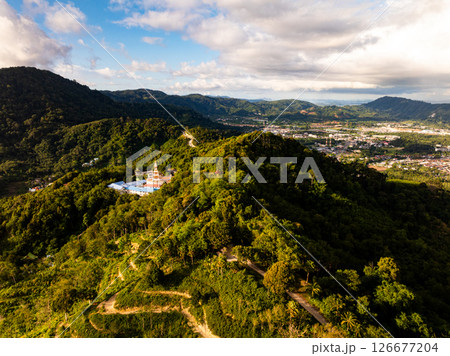 High angle view mountains rainforest green background. High angle view mountains rainforest green background. 126677204
