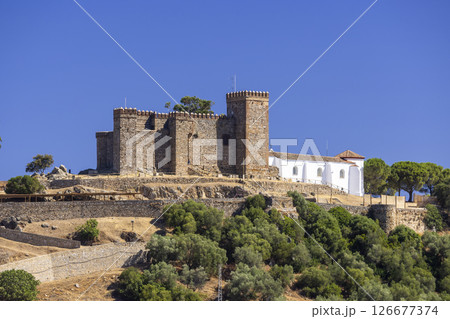 Cortegana Castle standing on a hill in Andalusia, Spain Cortegana Castle standing on a hill in Andalusia, Spain 126677374