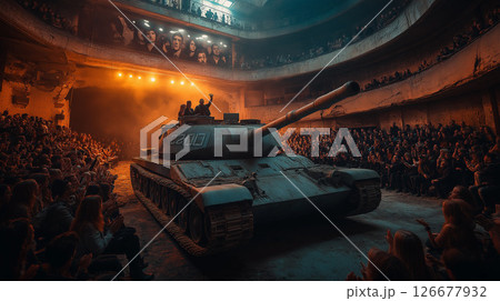 戦車と群衆 126677932