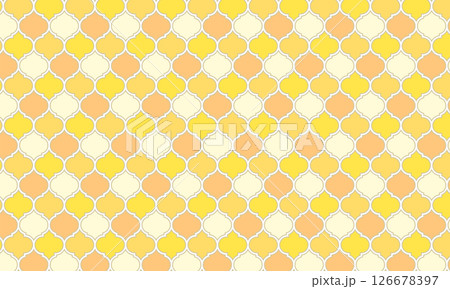 レトロな黄色系のモロッカン柄の壁紙 126678397
