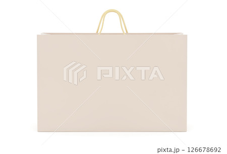 Minimal beige paper shopping bag mockup isolated on white background for branding packaging retail store sale fashion gift Minimal beige paper shopping bag mockup isolated on white background for branding packaging retail store sale fashion gift 126678692