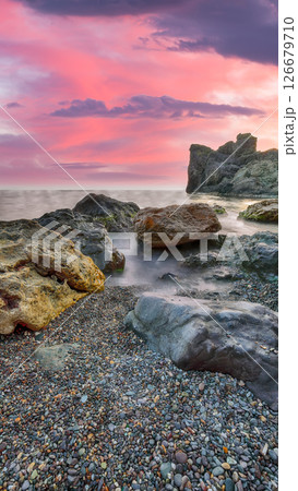 Amazing seascape during sunset. 126679710