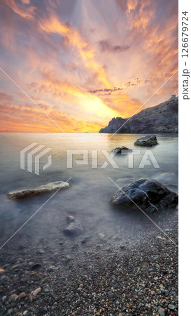 Amazing seascape during sunset. 126679724