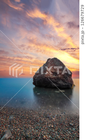 Amazing seascape during sunset. Amazing seascape during sunset. 126679729