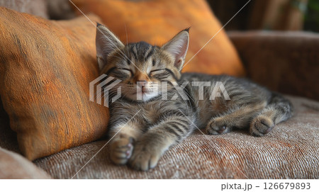 お昼寝する猫 126679893