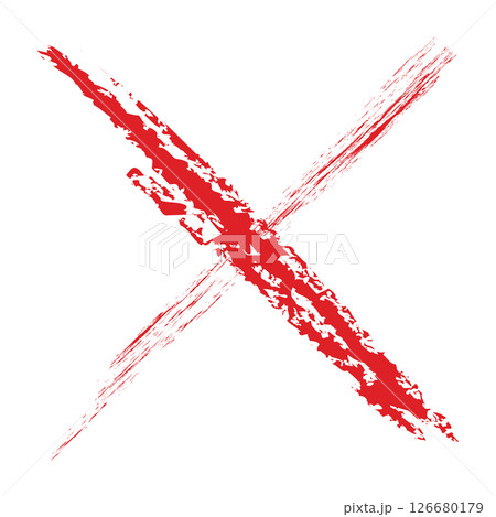 バツマーク　手書き風 126680179