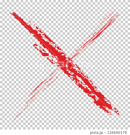 バツマーク　手書き風 126680179