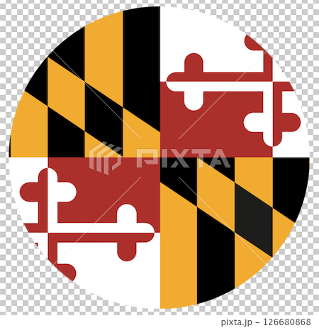 Icon flag of Maryland . Round Maryland flag. 126680868