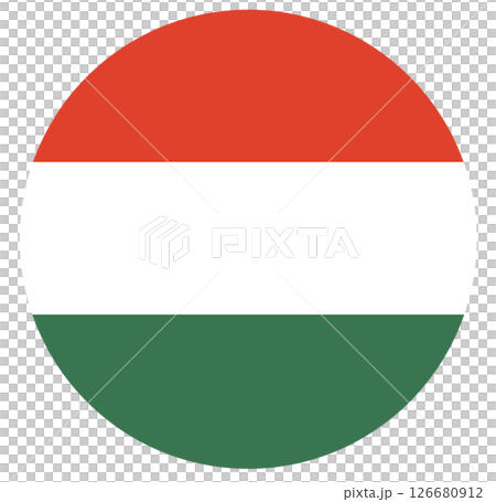 Flag of Hungary in circle. Hungary flag in shape. 126680912