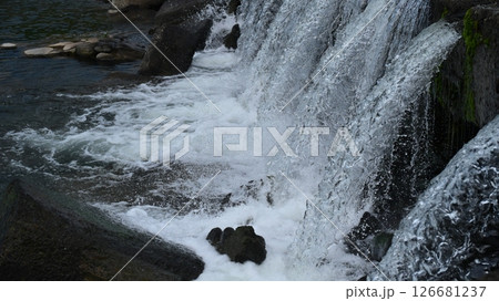 河川の氾濫・増水　溢水　越水　A river overflows 126681237