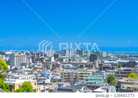 山手町の丘陵から見た芦屋浜方面1　兵庫県芦屋市 126681773