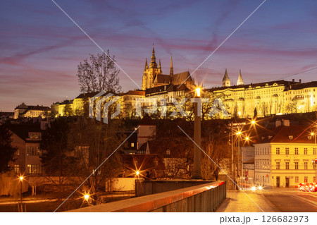 St Vitus Cathedral at sunset in Prague Czech Republic St Vitus Cathedral at sunset in Prague Czech Republic 126682973