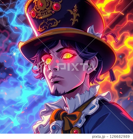 witch with a magic wand 126682989