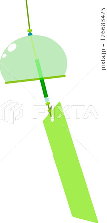 夏風に揺れる風鈴のイラスト｜和風・涼しさを感じる夏の風物詩 126683425