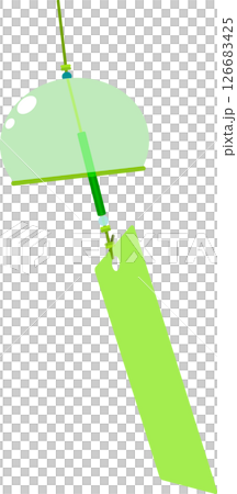 夏風に揺れる風鈴のイラスト｜和風・涼しさを感じる夏の風物詩 126683425