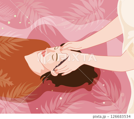 心地よい癒しの空間でヘッドスパをしている 126683534