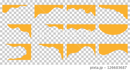 Abstract Yellow Wave Headers for Graphic Design. Abstract Yellow Wave Headers for Graphic Design. 126683687