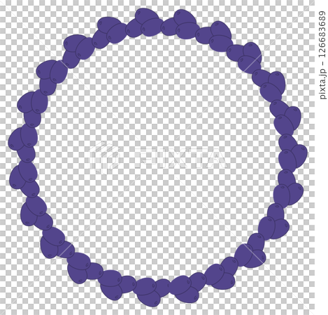 Minimalist Circular Wreath Made of Purple Berries in a Hand-Drawn Decorative Design. Minimalist Circular Wreath Made of Purple Berries in a Hand-Drawn Decorative Design. 126683689