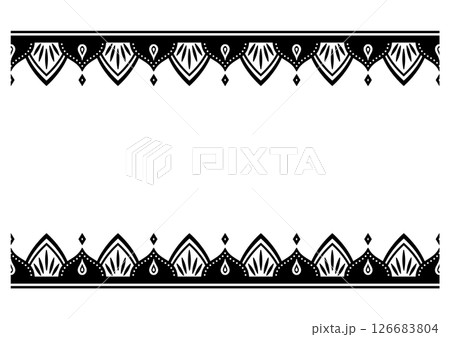 インド風の飾りフレーム。ベクターデータ。 126683804