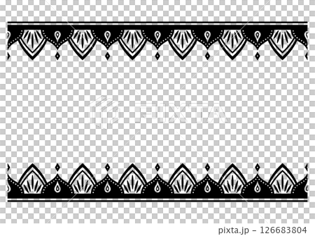 インド風の飾りフレーム。ベクターデータ。 126683804