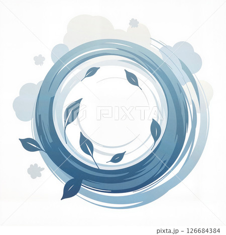 Abstract windstorm spiral with soft clouds, dynamic energy concept 126684384