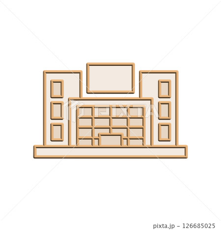 Mall building icon design template Mall building icon design template 126685025