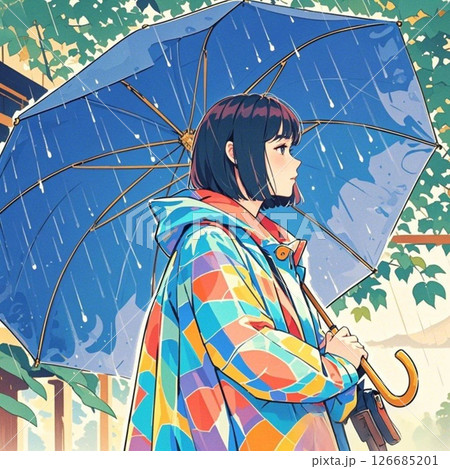 傘をさす女性 126685201