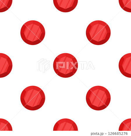 Seamless Red Diamond Pattern. Flat Cartoon Vector Luxury Gemstone Background. Shiny Ruby Crystal Texture, Repeating Precious Stone Design. Jewelry Decor, Red Diamond Wallpaper. Shiny Diamond Pattern 126685276