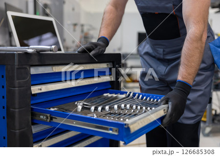 Toolbox containing repair gear 126685308