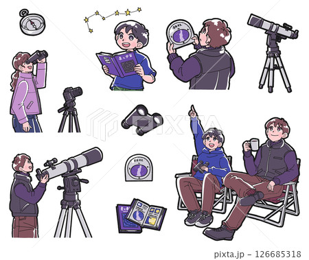 天体観測のイラストセット 126685318