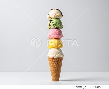 いろいろなフレーバーのアイスクリーム 夏 いろいろなフレーバーのアイスクリーム 夏 126685356