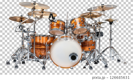 Drum set transparent PNG isolated on white background. Drum set transparent PNG isolated on white background. 126685631