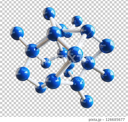 Molecule model isolated on white background, PNG transparent. Molecule model isolated on white background, PNG transparent. 126685677