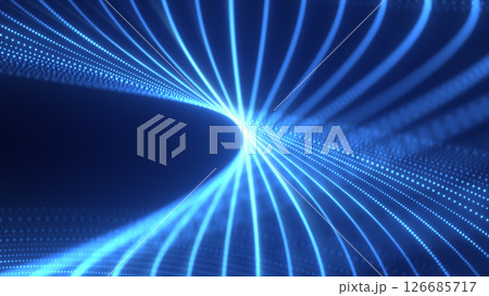 Futuristic digital tunnel with flowing blue light lines forming a vortex, symbolizing speed, data, and technology Futuristic digital tunnel with flowing blue light lines forming a vortex, symbolizing speed, data, and technology 126685717