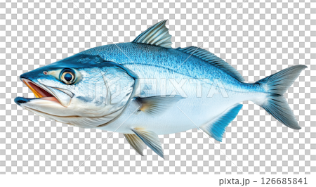 Fish isolated on white background, PNG transparent clipart. 126685841